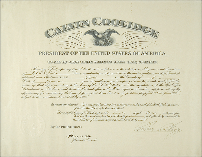 Lot 43 Calvin Coolidge