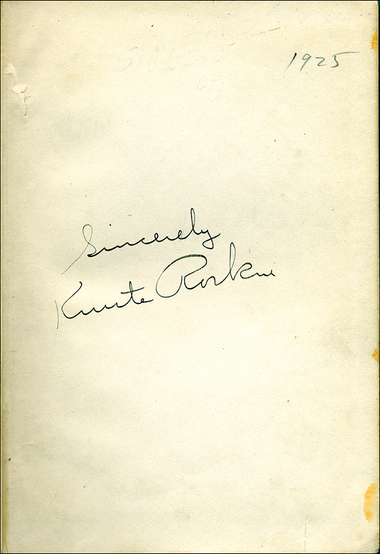 Lot 1576 Knute Rockne