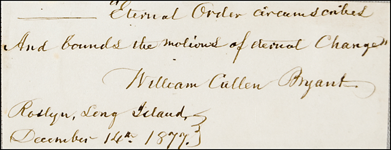 Lot 599 William Cullen Bryant