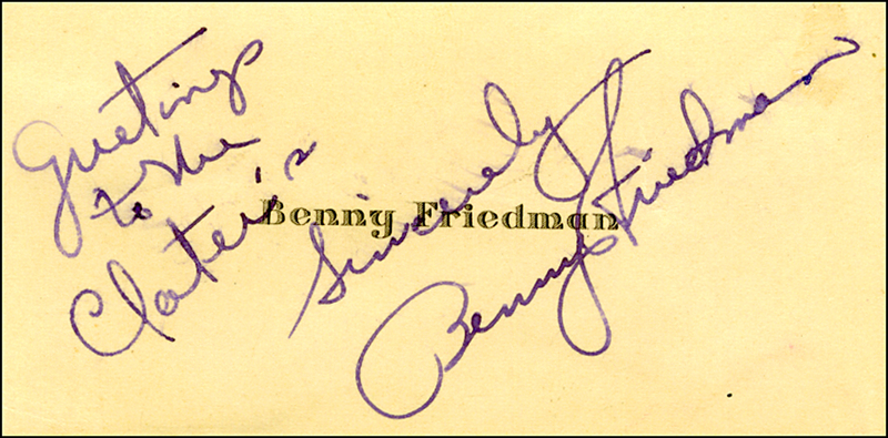 Lot 1445 Benny Friedman