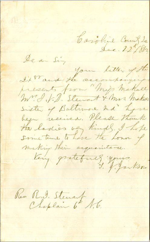 Lot 485 Thomas J. “Stonewall” Jackson
