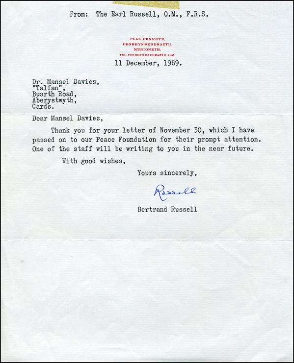 Lot 624 Bertrand Russell