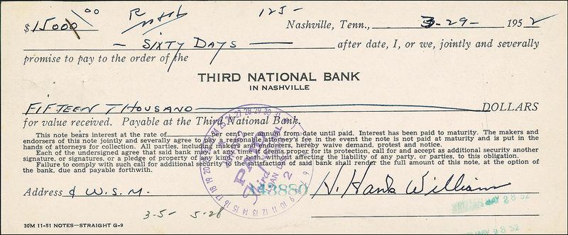 Lot 877 Hank Williams