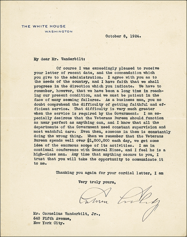 Lot 27 Calvin Coolidge