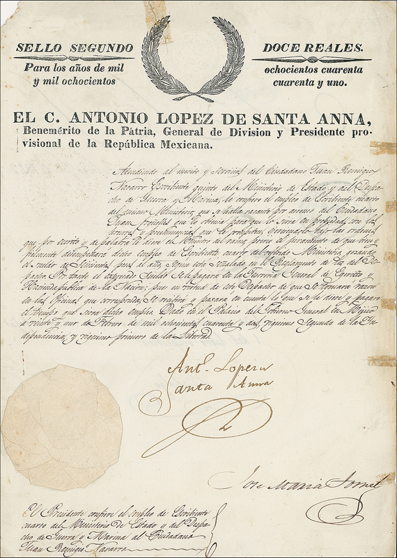 Lot 343 Antonio Lopez de Santa Anna
