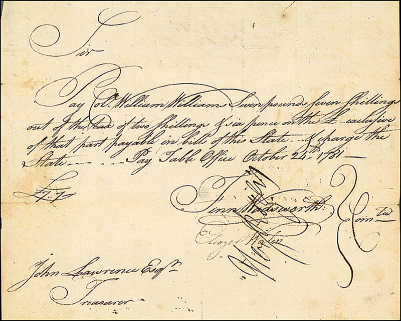 Lot 224 Declaration of Independence: Williams, William