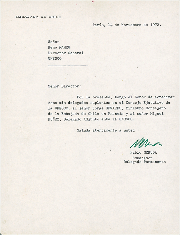 Lot 606 Pablo Neruda