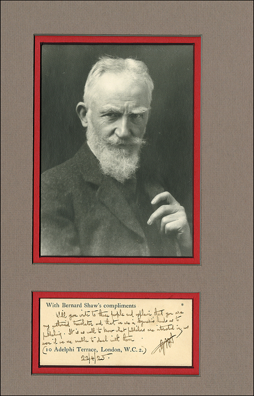 Lot 630 George Bernard Shaw