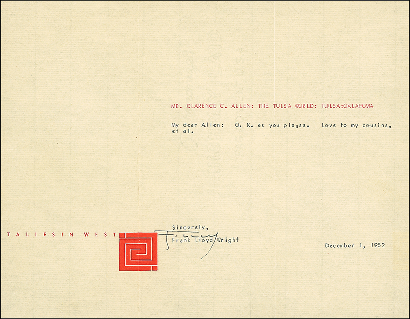 Lot 651 Frank Lloyd Wright
