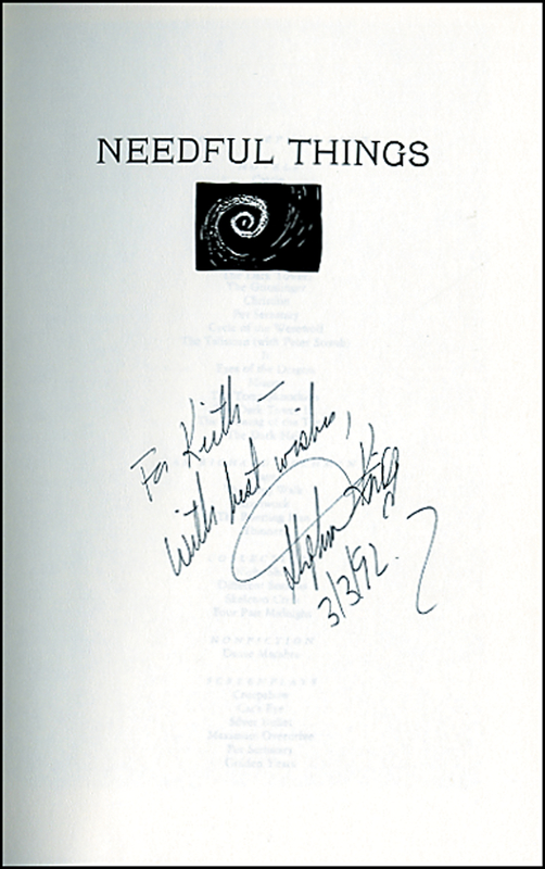 Lot 584 Stephen King