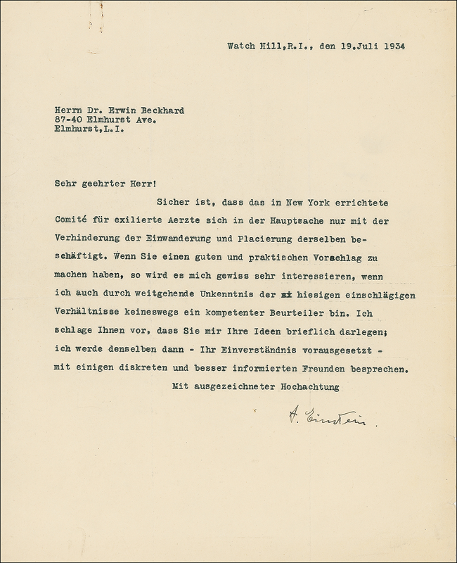Lot 238 Albert Einstein