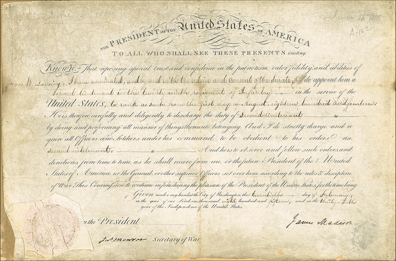 Lot 109 James Madison and James Monroe