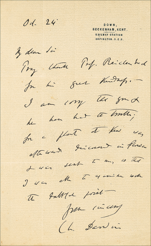 Lot 214 Charles Darwin