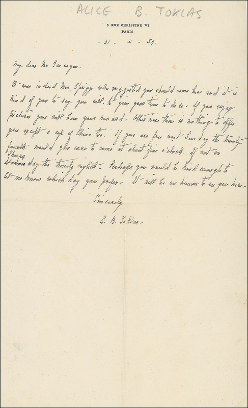 Lot 637 Alice B. Toklas