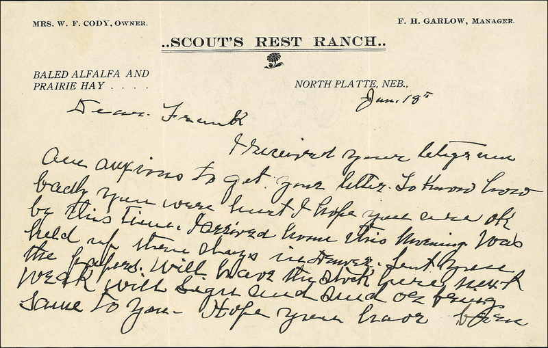 Lot 207 William F. “Buffalo Bill” Cody