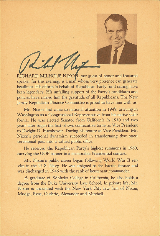 Lot 129 Richard Nixon