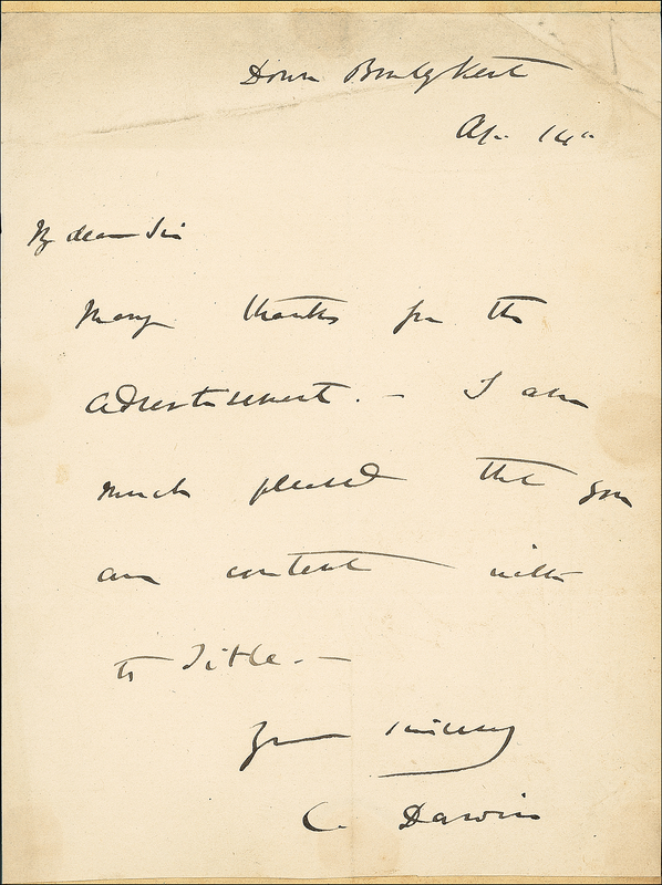 Lot 215 Charles Darwin