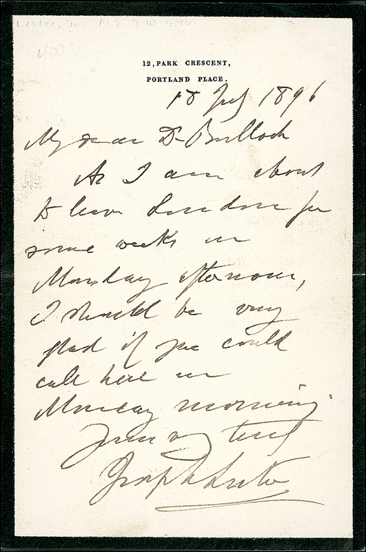 Lot 293 Joseph Lister