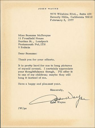 Lot #1261 John Wayne and John Ford - Image 1