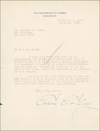 Lot #26 Calvin Coolidge