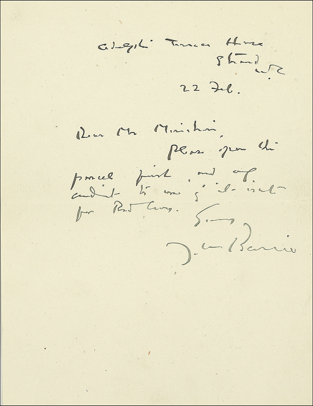Lot 493 James M. Barrie