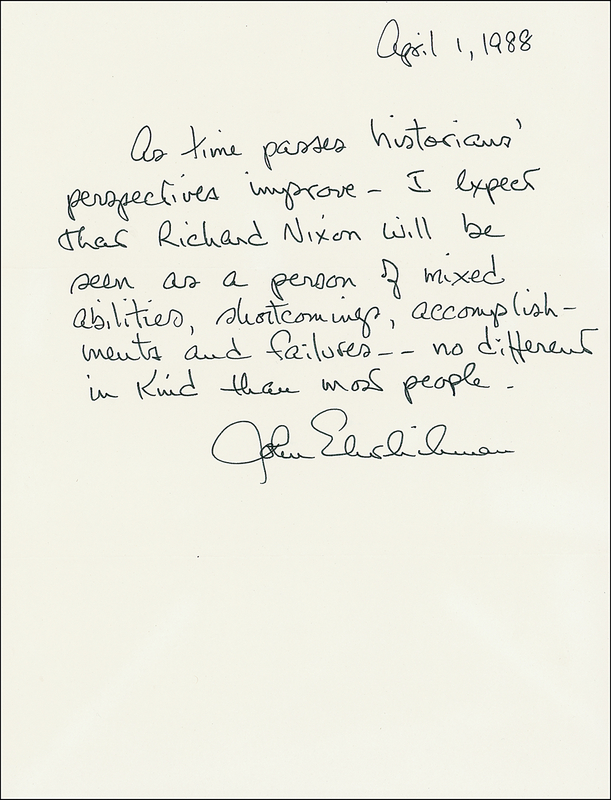 Lot 110 Richard Nixon: Ehrlichman, John