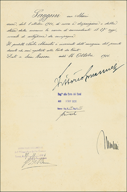 Lot 284 Benito Mussolini & Vittorio Emanuel III