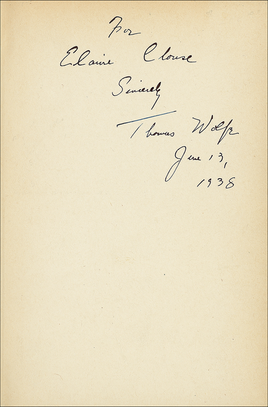 Lot 616 Thomas Wolfe