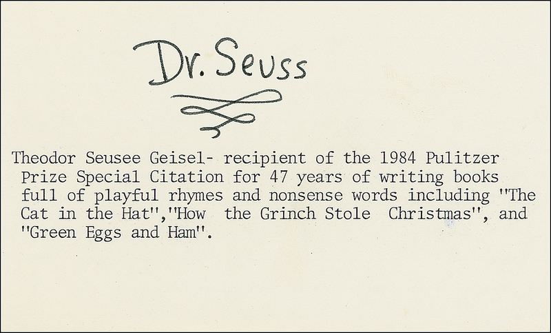 Lot 595 Dr. Seuss