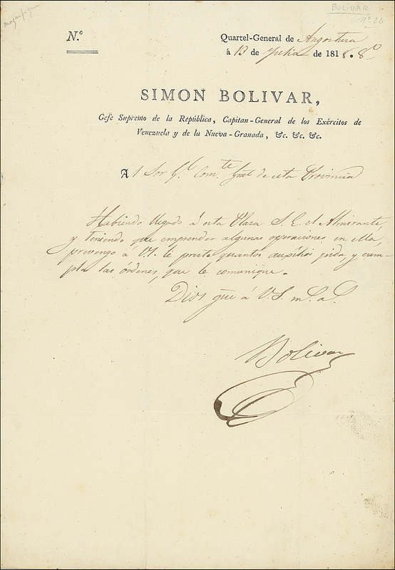 Lot 183 Simon Bolivar