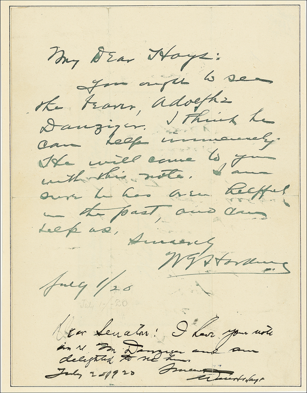 Lot 59 Warren G. Harding
