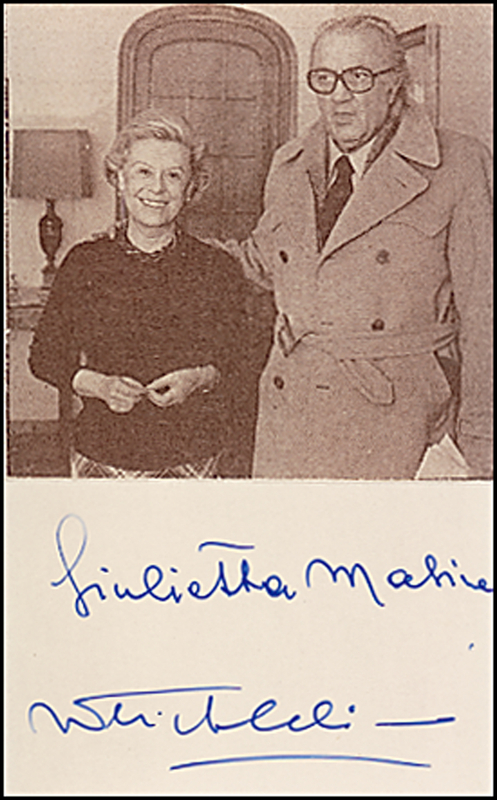 Lot 902 Federico Fellini and Giuletta Masina