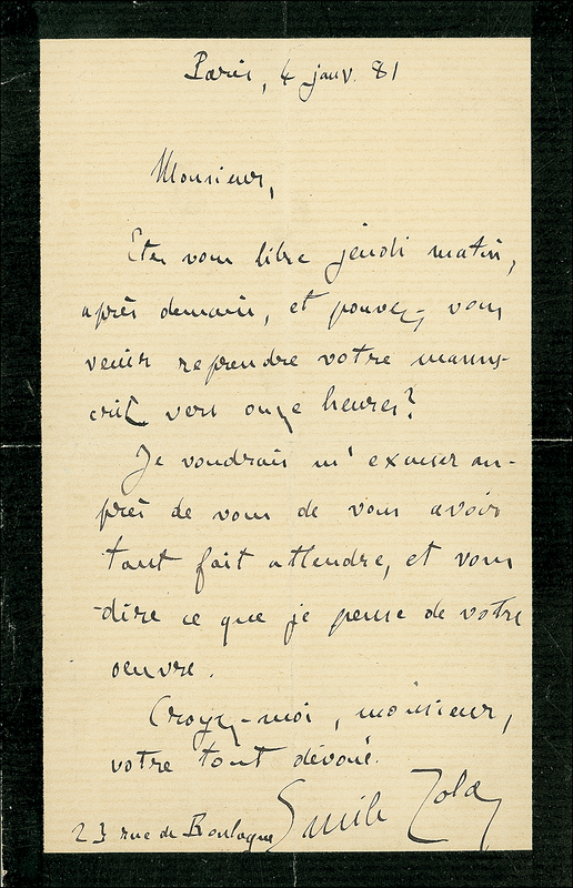 Lot 621 Emile Zola