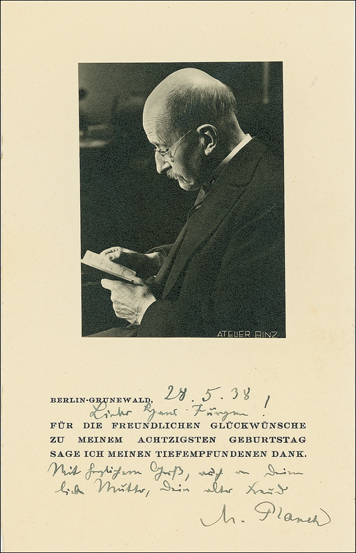 Lot 296 Max Planck