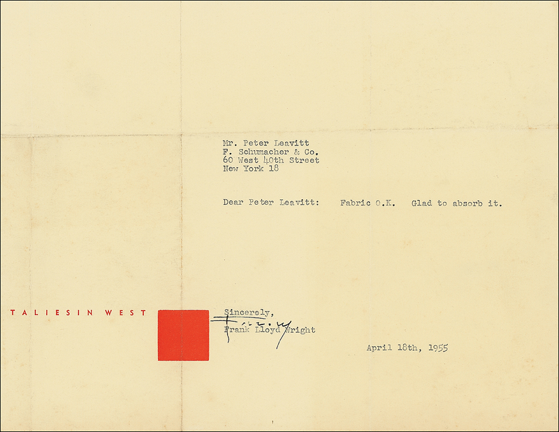 Lot 620 Frank Lloyd Wright