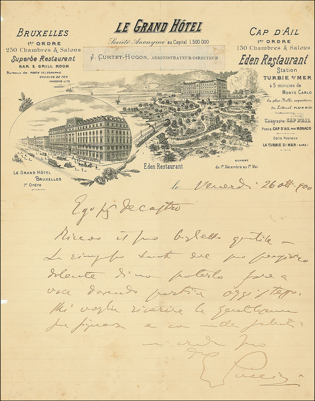 Lot 756 Giacomo Puccini