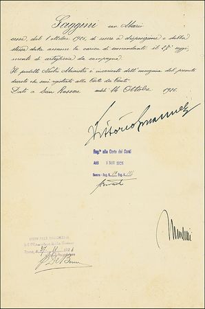 Lot #284 Benito Mussolini & Vittorio Emanuel III - Image 1