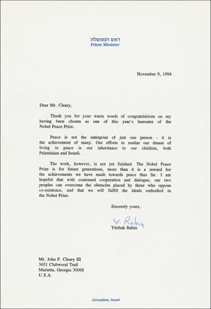 Lot #300 Yitzhak Rabin - Image 2