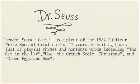 Lot #595 Dr. Seuss - Image 1