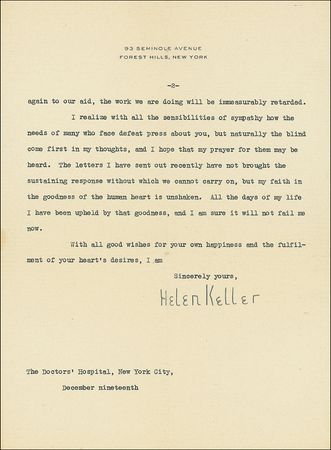 Lot #260 Helen Keller - Image 1