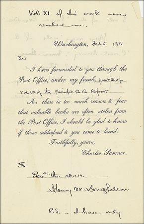 Lot #560 Henry Wadsworth Longfellow - Image 1