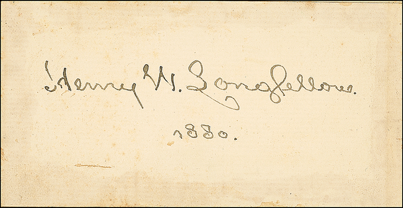 Lot 527 Henry Wadsworth Longfellow