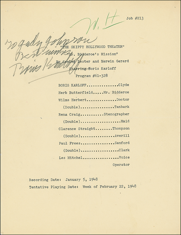 Lot 873 Boris Karloff