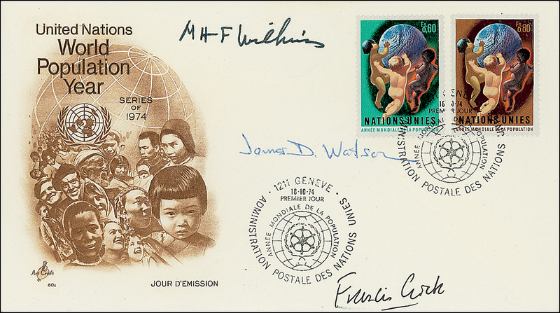 Lot 329 James Watson, Francis Crick, and Mauricie Wilkins