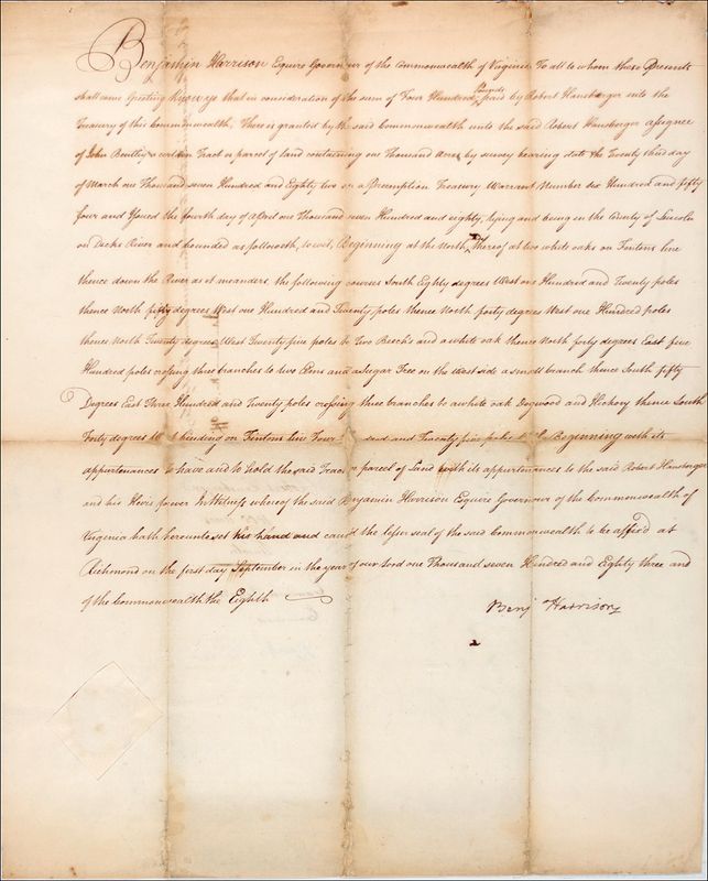 Lot 183 Declaration of Independence: Harrison, Benjamin