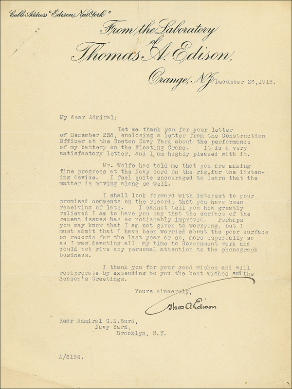 Lot 198 Thomas Edison