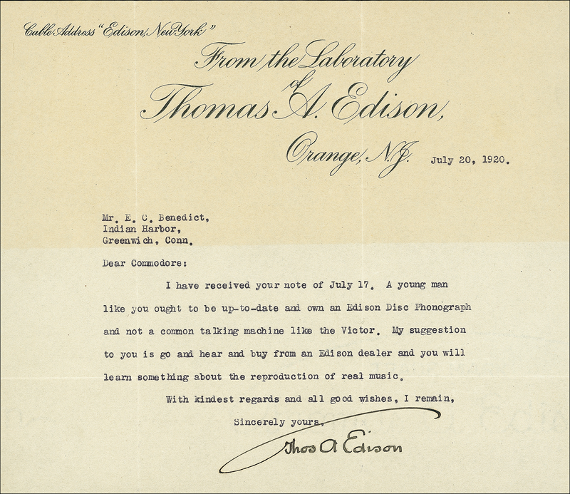 Lot 203 Thomas Edison