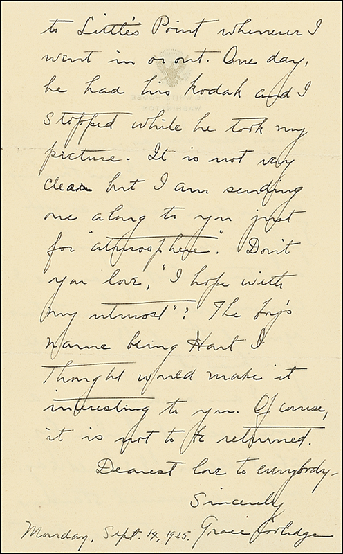 Lot 37 Grace Coolidge
