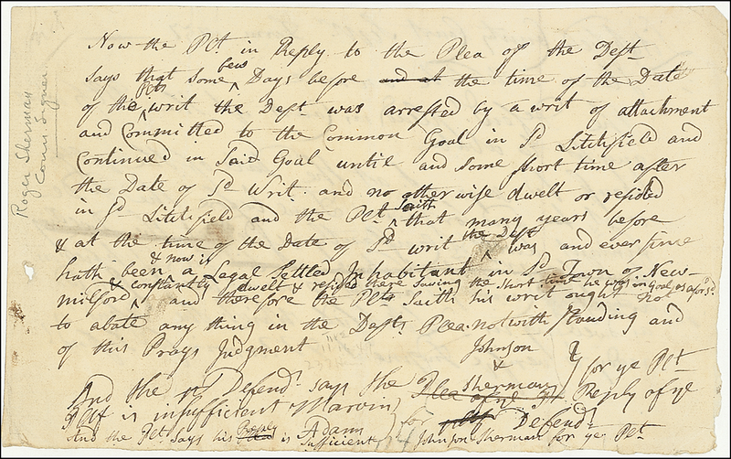 Lot 185 Declaration of Independence: Sherman, Roger