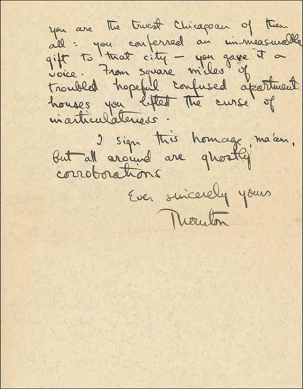 Lot 578 Thornton Wilder